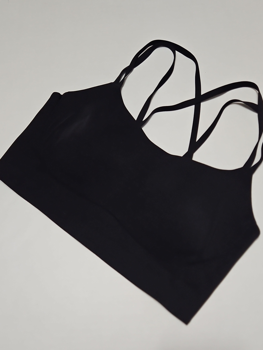 aerie Offline Black Seamless Strappy Sports Bralette Molded PadsSize L